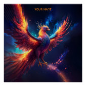 ファンタジーキュート鮮やかなライジングフェニックス ポスター (正面)