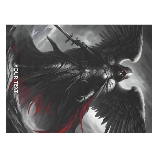 ファンタジーキュート鮮やかな暗黒の怖い天使 テーブルクロス (正面(横))