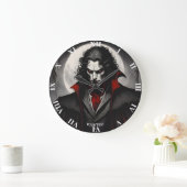 ファンタジーキュート鮮やかな白黒ゴシック ラージ壁時計 (ホーム)