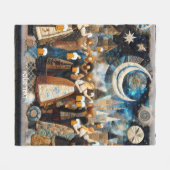 ファンタジーキュート10月ファブリックコラージュ フリースブランケット (正面(横))