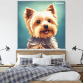 ファンタジーキュートYorkshire Terrier、ヴィンテージファンタジー キャンバスプリント (インサイチュ (寝室))
