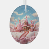 ファンタジーギンガーブレッドハウスキャンディ1 ガラスオーナメント (正面右)