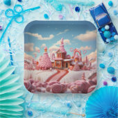 ファンタジーギンガーブレッドハウスキャンディ1 ペーパープレート (パーティー)