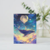 ファンタジークジラが雲に乗る ポストカード (スタンド正面)