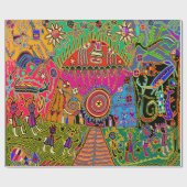 ファンタジークナインディアンモラトライバルギフトラップ ラッピングペーパー (フラット)