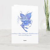 ファンタジークリスマスグリーティングカード – Blue Fairy シーズンカード (裏面)