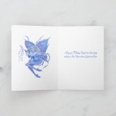 ファンタジークリスマスグリーティングカード – Blue Fairy シーズンカード (内部)