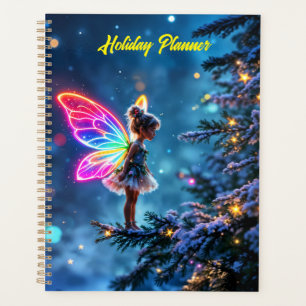 ファンタジークリスマス妖精の雪の木のホリデーライト プランナー手帳