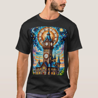 ファンタジークロックタワーモザイクアートティー Tシャツ