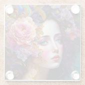 ファンタジーグラムウーマンポップ・アートのアートガラスコースター ガラスコースター (裏面)