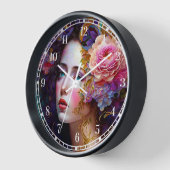 ファンタジーグラムウーマンポップ・アートのアートクロック 壁時計 (傾斜)