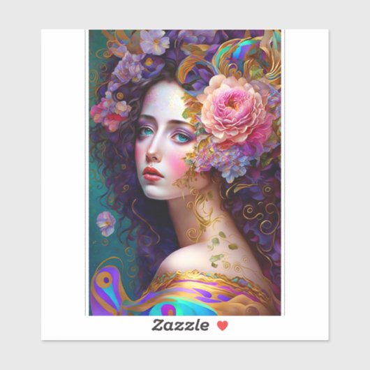 ファンタジーグラムウーマンポップ・アートのアートステッカー シール (シート)