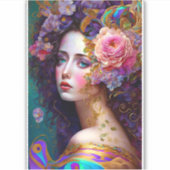 ファンタジーグラムウーマンポップ・アートのアートステッカー シール (正面)