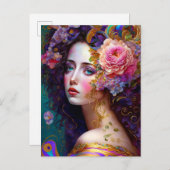 ファンタジーグラムウーマンポップ・アートのアートハガキ ポストカード (正面/裏面)
