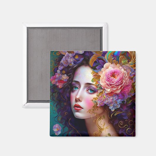 ファンタジーグラムウーマンポップ・アートのアートマグネット マグネット (正面/裏面)
