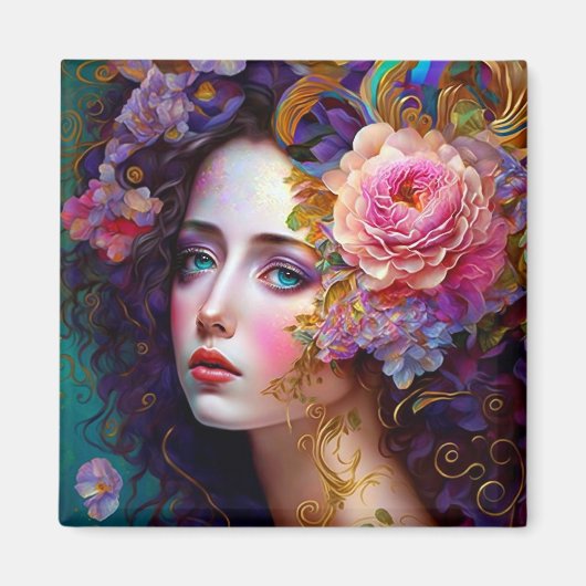 ファンタジーグラムウーマンポップ・アートのアートマグネット マグネット (正面)