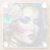 ファンタジーグラムウーマンポップ・アートのアート ガラスコースター (裏面)