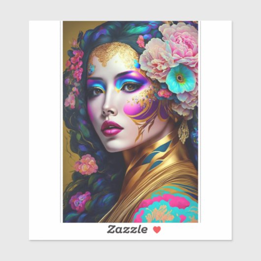 ファンタジーグラムウーマンポップ・アートのアート シール (シート)