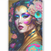 ファンタジーグラムウーマンポップ・アートのアート シール (正面)