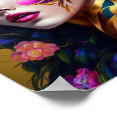 ファンタジーグラムウーマンポップ・アートのアート ポスター (角)