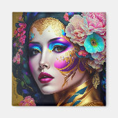 ファンタジーグラムウーマンポップ・アートのアート マグネット (正面)