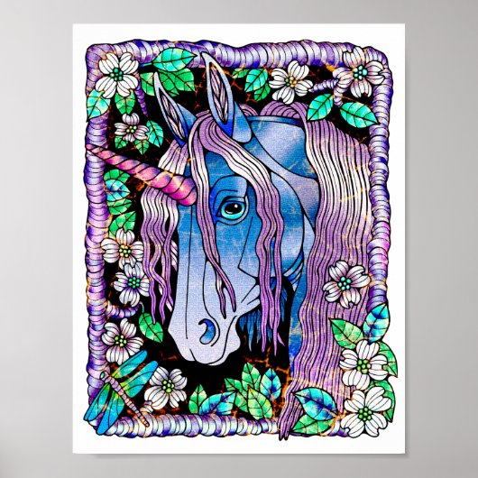 ファンタジーグランジの森の色のアート ポスター (正面)