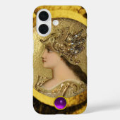 ファンタジーグリフィンと紫の宝石を持つアテナ Case-Mate iPhoneケース (裏面)