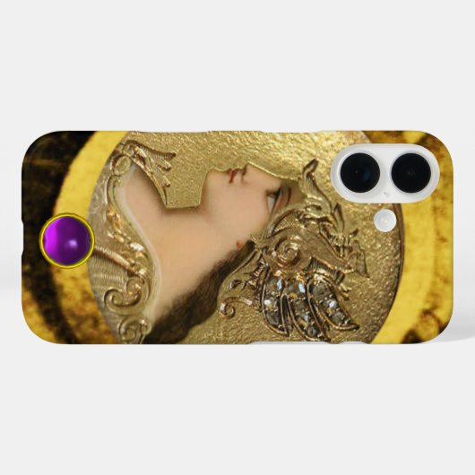 ファンタジーグリフィンと紫の宝石を持つアテナ Case-Mate iPhoneケース (裏面 (横))