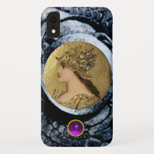 ファンタジーグリフィンと紫の宝石を持つアテナ iPhone XRケース