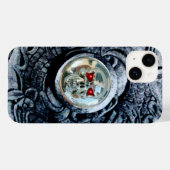 ファンタジーグリフィン付きクロムスカル Case-Mate iPhoneケース (裏面 (横))