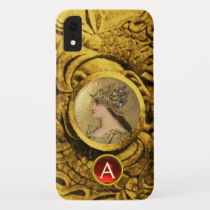 ファンタジーグリフィン赤い宝石モノグラムを有するアテナ iPhone XRケース