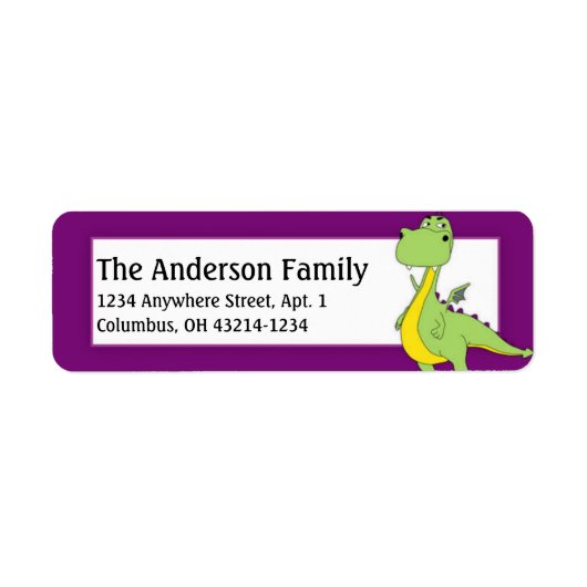 ファンタジーグリーンドラゴン差出人住所ラベルd3 ラベル (正面)