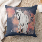 ファンタジーグレーホースピンククラウドブルー クッション (ブランケット)