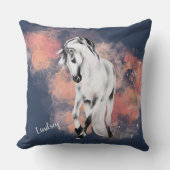 ファンタジーグレーホースピンククラウドブルー クッション (正面)