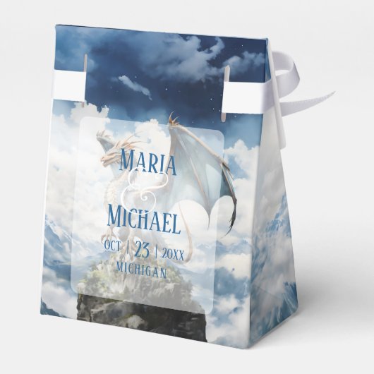 ファンタジーケルトバイキングドラゴン結婚式の引き出物ボックス フェイバーボックス (裏面サイド)