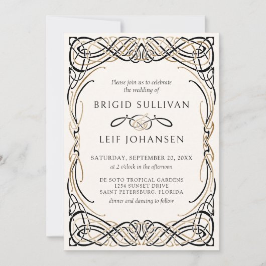 ファンタジーケルト中世結婚の 招待状 (正面)