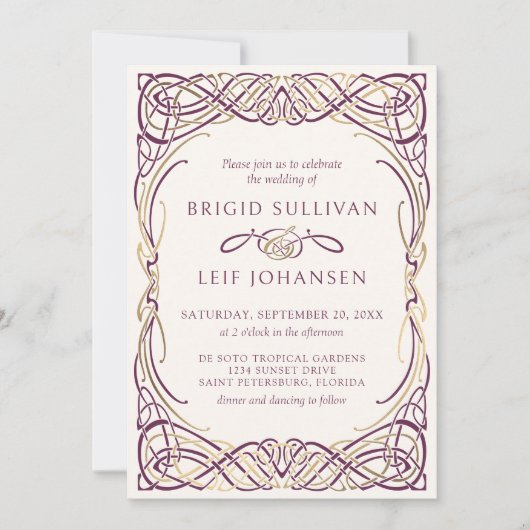 ファンタジーケルト中世結婚式招待状 招待状 (正面)