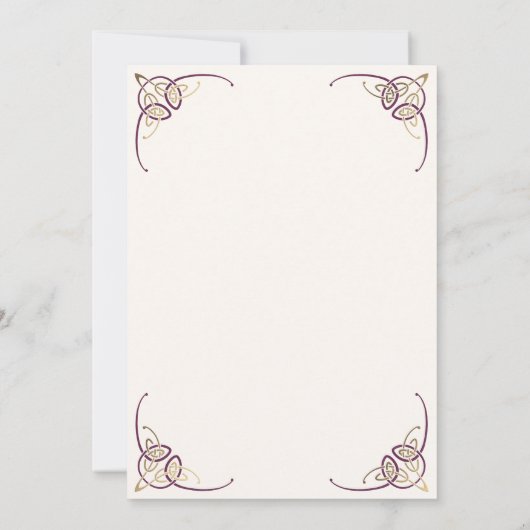 ファンタジーケルト中世結婚式招待状 招待状 (裏面)