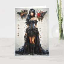 ファンタジーゴシックガールグリーティングカード