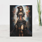 ファンタジーゴシックガールグリーティングカード サンキューカード (正面)