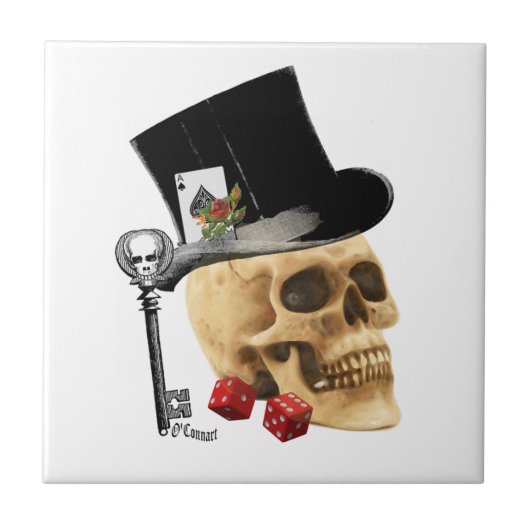 ファンタジーゴシックギャンブラースカルタトゥーデザイン タイル (正面)