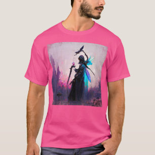 ファンタジーゴシック様式の魔女アングラーフェイリーメイジウッズ Tシャツ