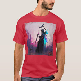 ファンタジーゴシック様式の魔女アングラーフェイリーメイジウッズ Tシャツ