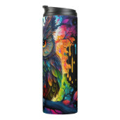 ファンタジーサイケデリックヒッピー・フクロウ タンブラー (回転右)