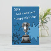 ファンタジーサッカーおもしろい誕生日カード5x7カスタム 招待状 (スタンド正面)