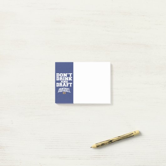 ファンタジーサッカーは飲まず荷車を引くない – ネイビーブルー ポストイット (デスク上)