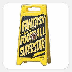 ファンタジーサッカーイエロープラスチックのフロアサイン スクエアシール
