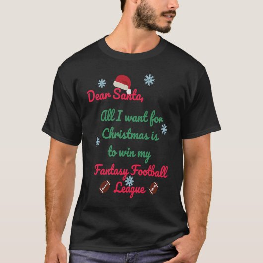 ファンタジーサッカークリスマスチャンピオン荷車を引くD Tシャツ (正面)