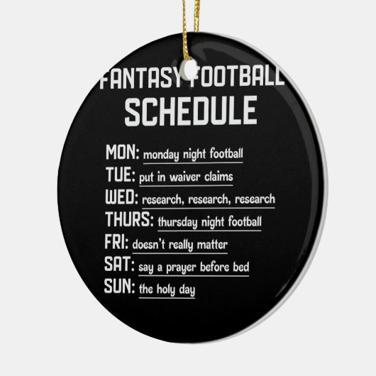 ファンタジーサッカースケジュールナイトフットボールお気に入りの セラミックオーナメント (左)