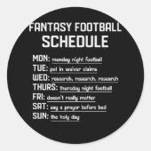 ファンタジーサッカースケジュールナイトフットボールお気に入りの ラウンドシール (正面)